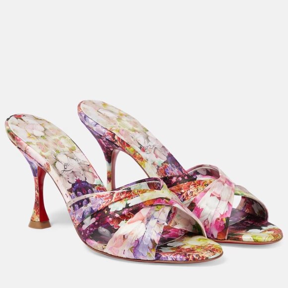 Christian Louboutin NICOLE IS BACK 85 Mules Sandals Heels Shoes Blooming - Picture 2 of 14